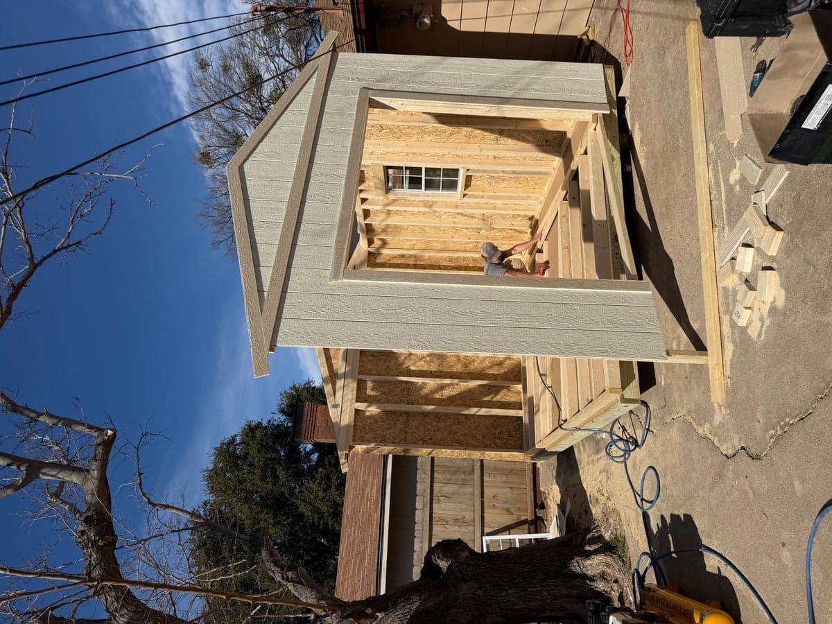 All walls up with siding being installed