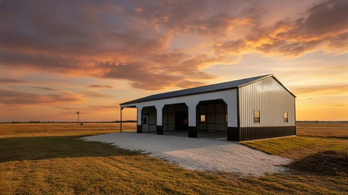 Steel building dramatic view