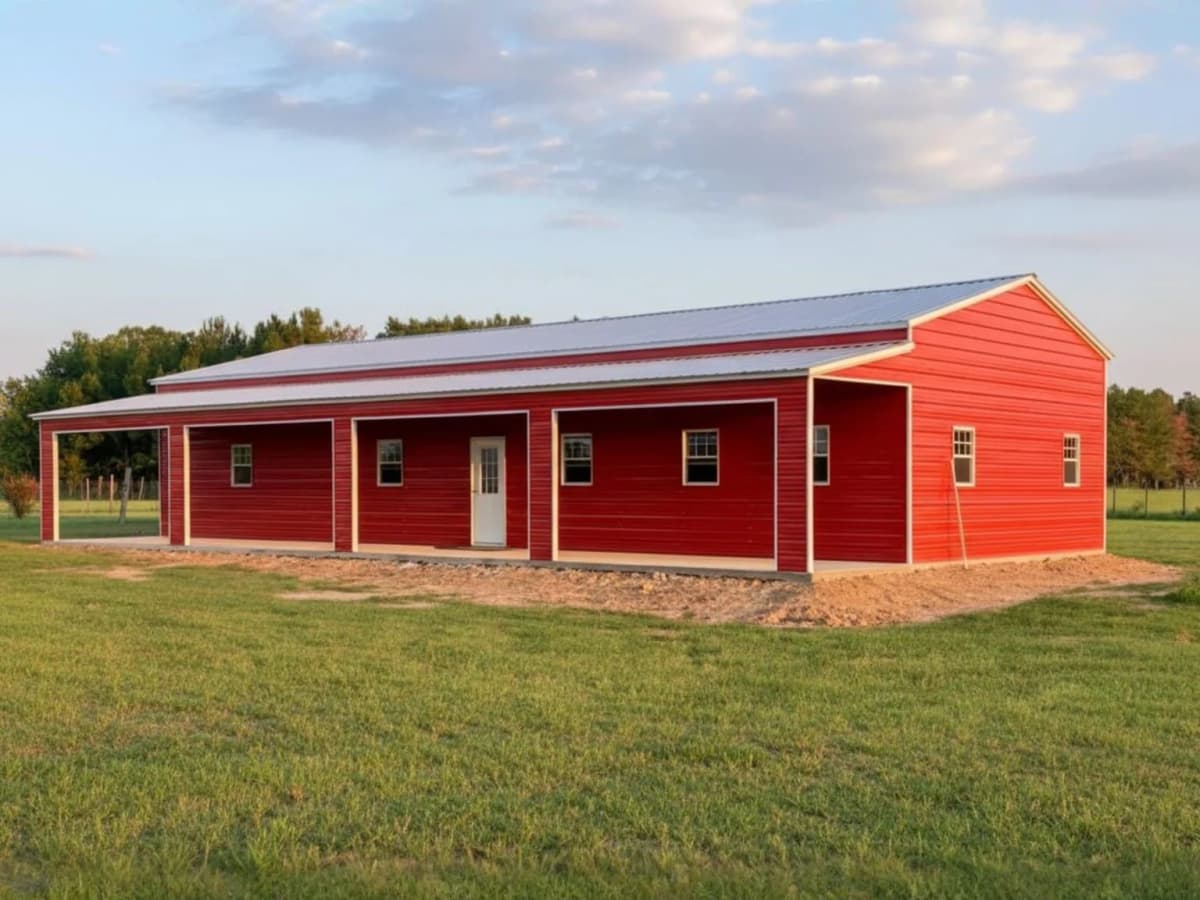 Steel building with living quarters